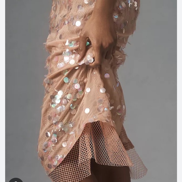 NWT Tanvi Kedia Anthropologie Sequin Halter Mesh Midi Cocktail Dress Sz XS - Picture 3 of 3